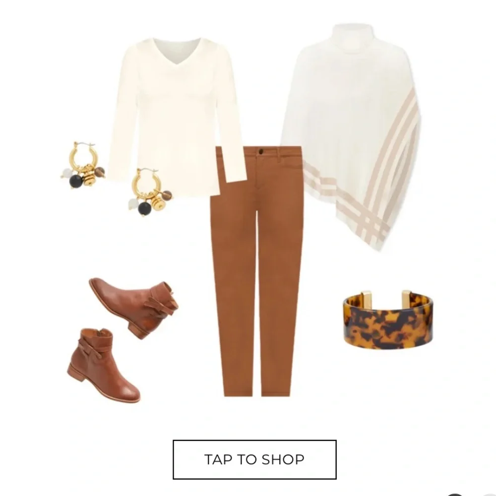 NWT ✨ Talbots Border Stripe Asymmetrical Poncho - Picture 3 of 4